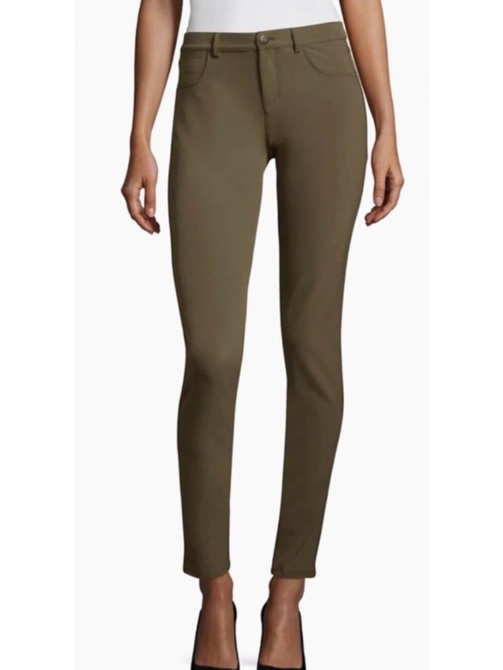 LAFAYETTE 148 Forage Green Acclaimed Stretch Mid-Rise Waist Mercer Pants Size 6